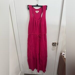 Pact Women's Sleeveless Racerback Dress in Fuchsia